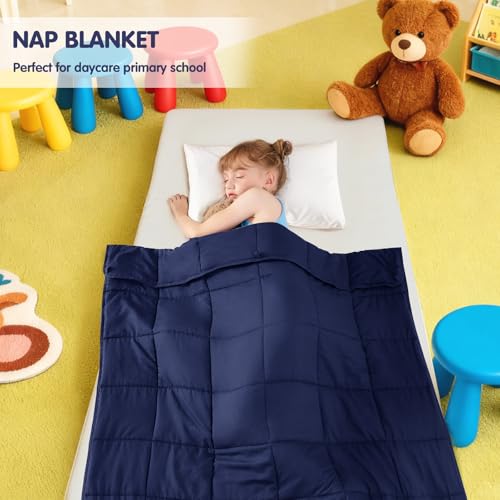 yescool Navy Weighted Blanket 5 Pounds Cooling Weighted Lap Blanket, Heavy Blanket for Sleeping, Weighted Throw Blanket Gift for 40-60lbs, 36"x48" - Image 5