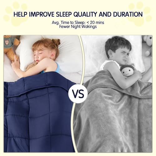 yescool Navy Weighted Blanket 5 Pounds Cooling Weighted Lap Blanket, Heavy Blanket for Sleeping, Weighted Throw Blanket Gift for 40-60lbs, 36"x48" - Image 2