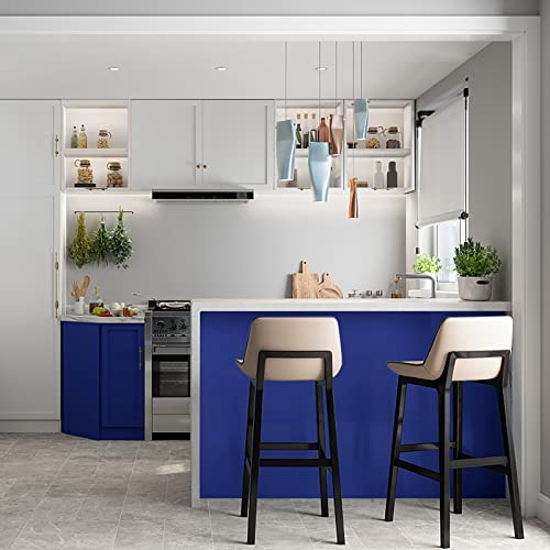 Ismoon 15.7" x 118" Contact Paper Blue Peel and Stick Wallpaper Removable Self-Adhesive Stick on Wall Paper Dark Blue Thickening Waterproof Wallpaper for Countertops Bathroom Kitchen Cabinet Vinyl - Image 4