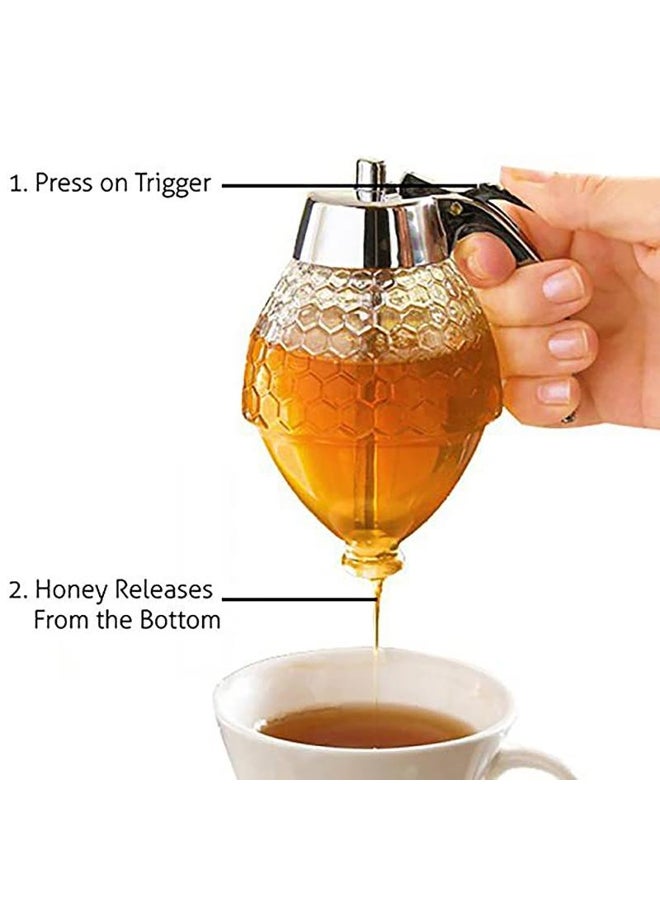Acrylic Honey Dispenser Container Portable Squeeze Bottle Anti-Drip Honey Jar Juice Dispenser Honey Drain Pot Kitchen Tools  - Image 4