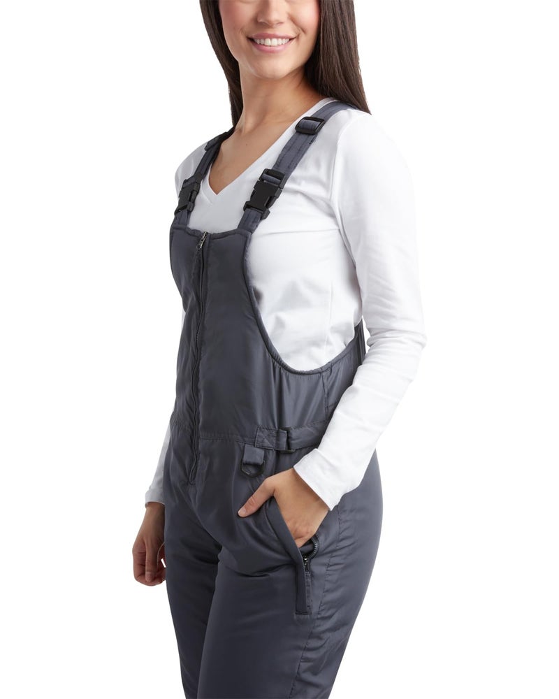 Cherokee Womens Snow Bib Overalls - Adjustable Straps Insulated Womens Overalls Waterproof Winter Pants Coveralls Ski Pants, Size Small, Grey - Image 2
