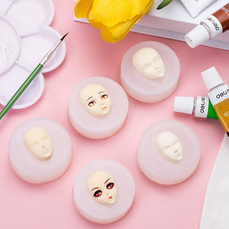 MIMIRACLE 10PCS Human Face Silicone Molds Baby Face Cake Molds for DIY Cake Fondant Biscuit Dessert Candle Decor Chocolate Sugar Pudding Chocolate Hard Candies Polymer Clay - Image 4