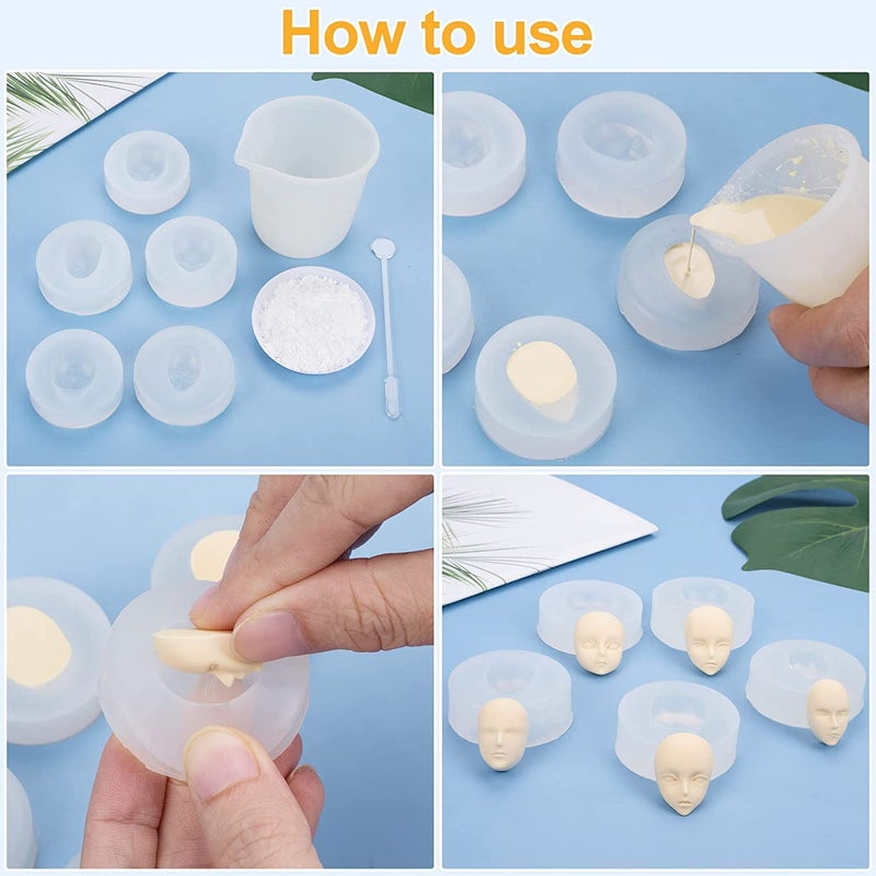 MIMIRACLE 10PCS Human Face Silicone Molds Baby Face Cake Molds for DIY Cake Fondant Biscuit Dessert Candle Decor Chocolate Sugar Pudding Chocolate Hard Candies Polymer Clay - Image 3