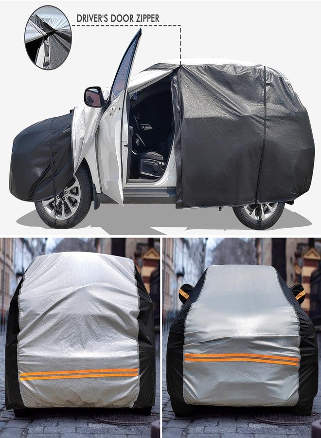DINGHAO 6 Layers Car Cover Waterproof All Weather Car Cover Waterproof All Weather, Outdoor Full Exterior Cover Rain Sun UV Snowproof Protection with Zipper Cotton for SUV (185-190inch) - Image 5