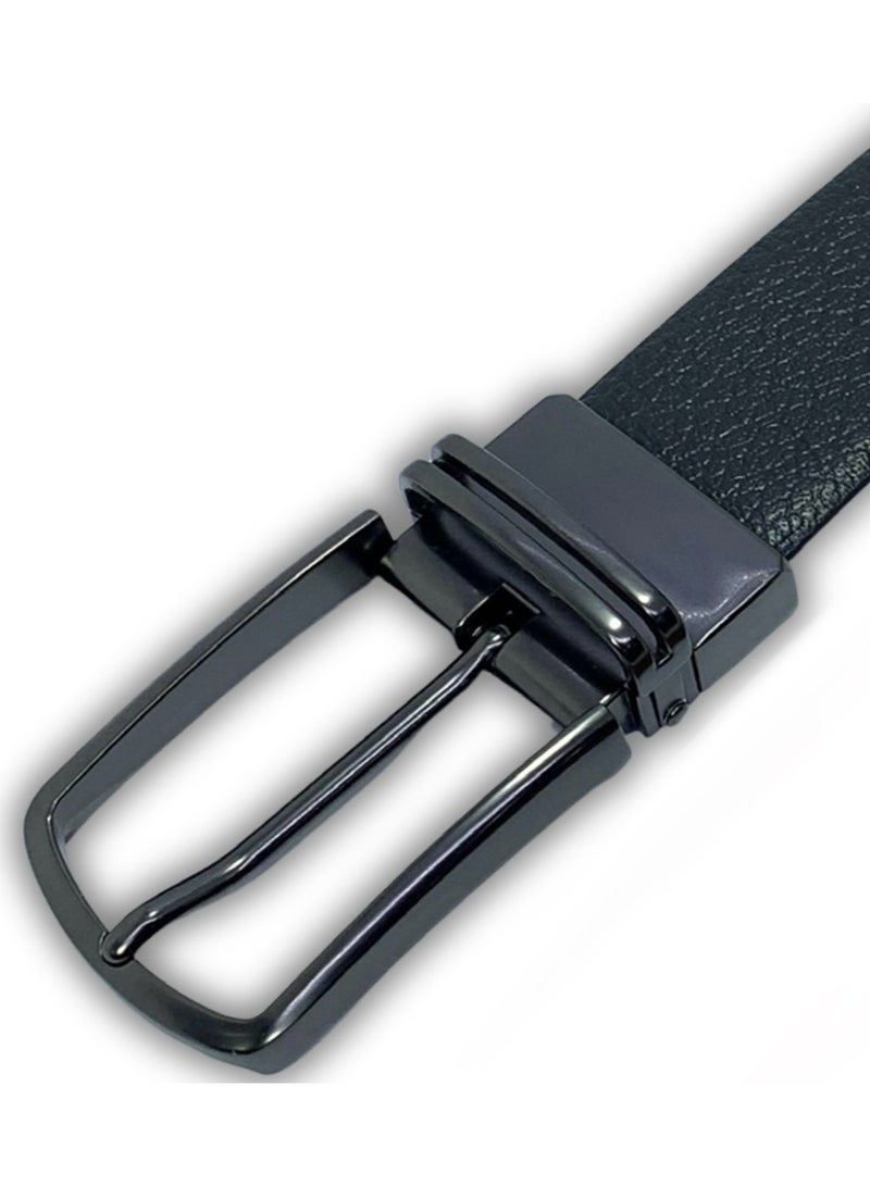 Classic Milano Genuine Leather Reversible Belt for Men | Black & Tan Formal Belt for Business or Office Wear | Men's Leather Belt - Image 3