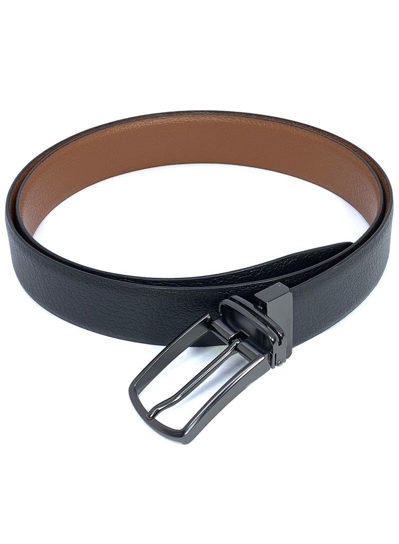 Classic Milano Genuine Leather Reversible Belt for Men | Black & Tan Formal Belt for Business or Office Wear | Men's Leather Belt - Image 4