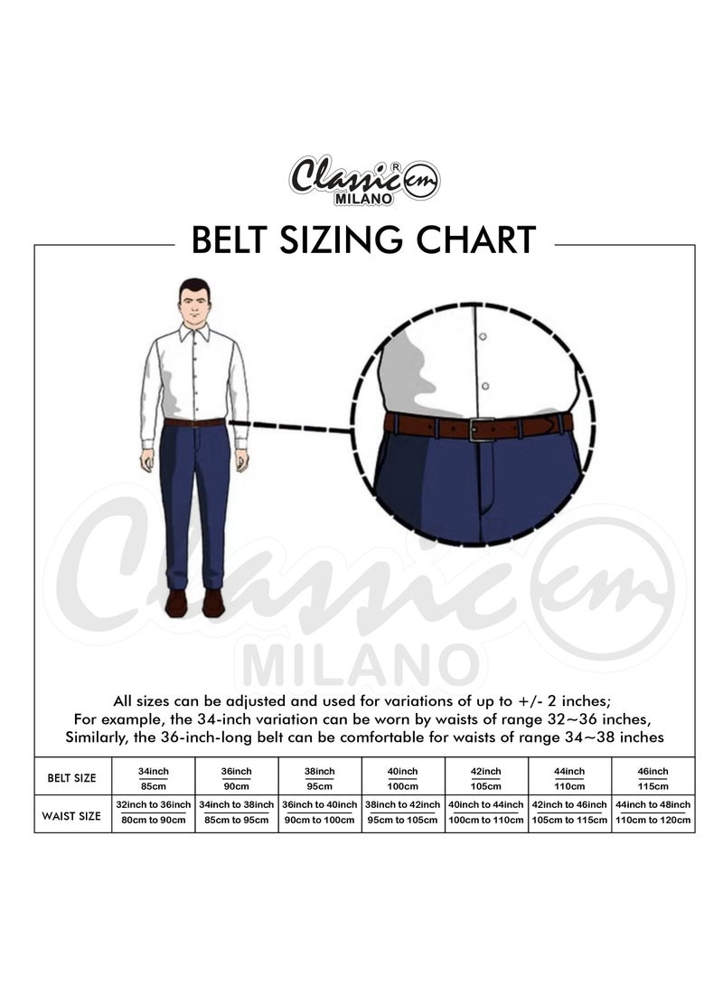 Classic Milano Genuine Leather Reversible Belt for Men | Black & Tan Formal Belt for Business or Office Wear | Men's Leather Belt - Image 5