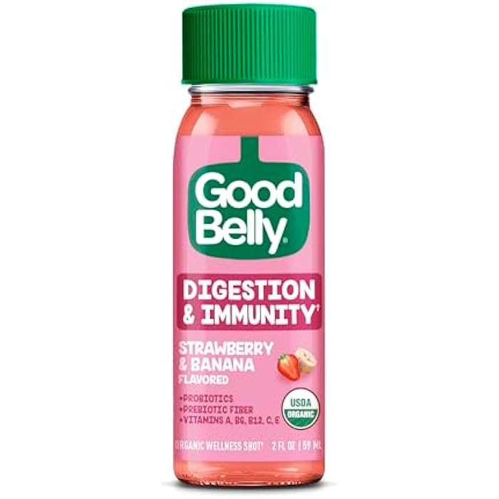GOODBELLY Organic Strawberry Banana Shot Single, 2 FZ - Image 1