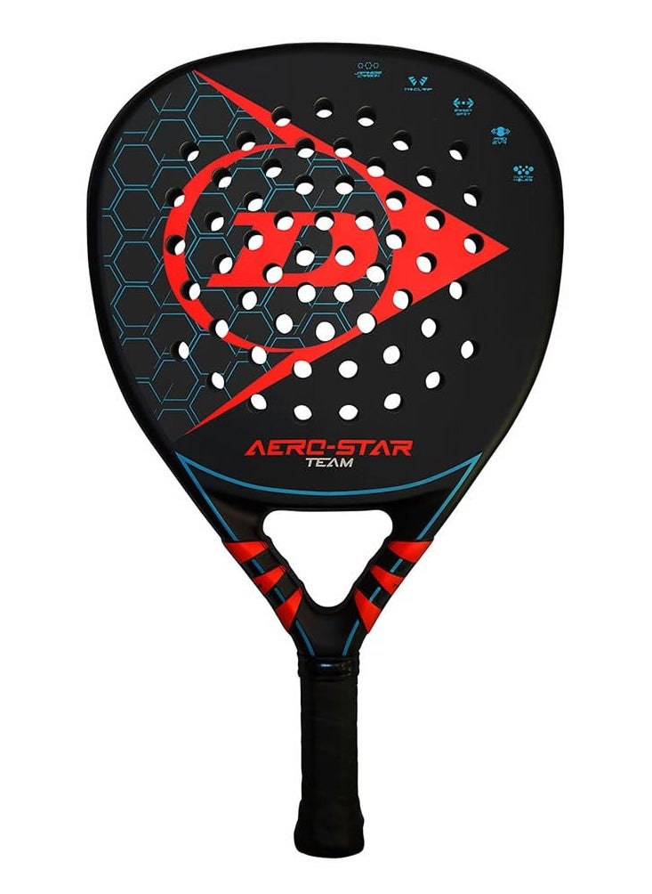 DUNLOP Dunlop Aero Star Padel Racquet Intermediate Advanced 12K Carbon Even Balance Red  - Image 1