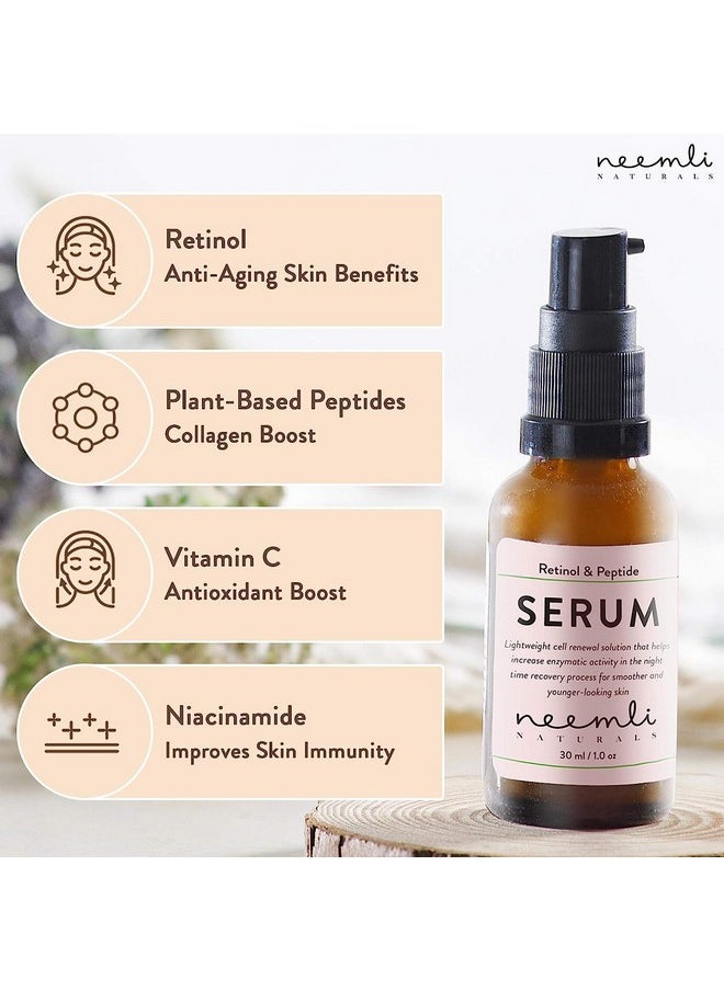 Neemli Naturals Retinol & Peptide Serum Light Weight Renewal Solution For Smooth Eventoned Younger Looking Skin Promotes Cell Turnover For Youthful Smooth 30Ml (Pack Of 1)  - Image 4