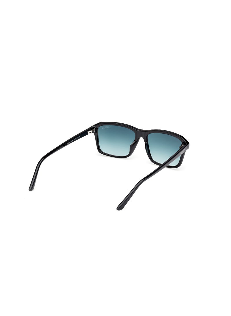 GUESS FULL RIM TEEN BOY RECTANGULAR BLACK INJECTED SUNGLASSES - Image 5