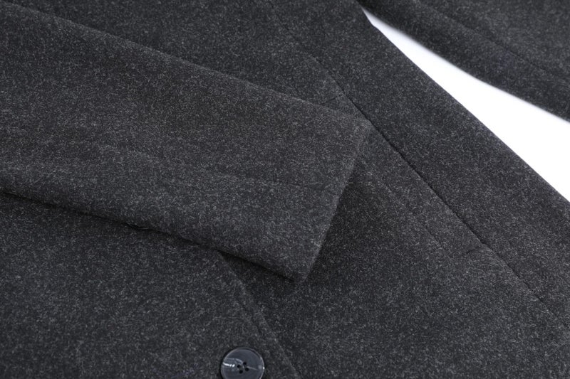 CHARTOU Women's Casual Thicken Wool Blend Stand Collar Single Breasted Pea Coat (Medium, Black) - Image 5