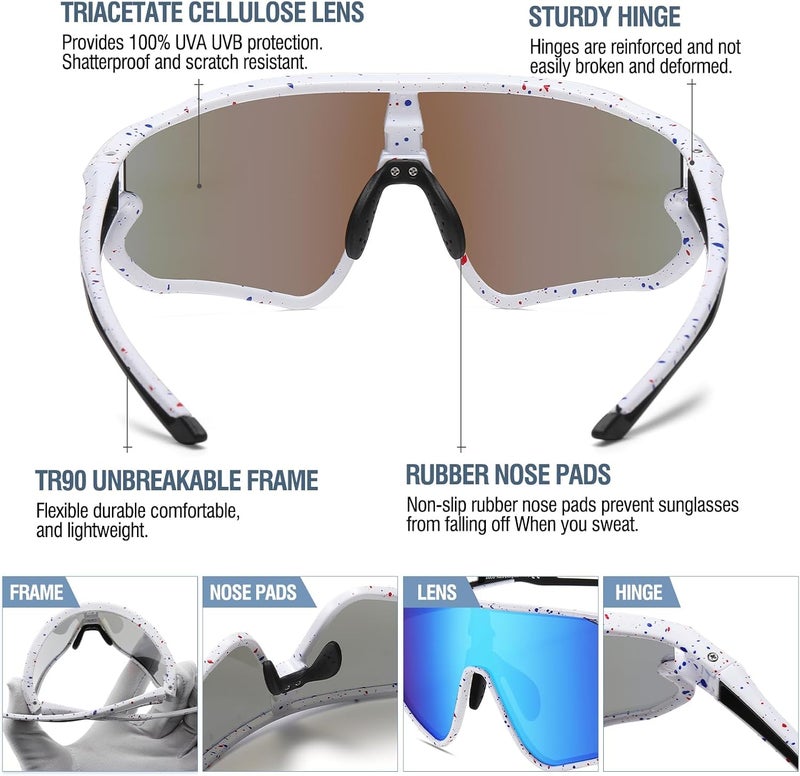 DUCO Kids Sunglasses Polarized UV Protection 400 - Kids Sports Sunglasses Boys with Lightweight TR90 Frame - Youth Baseball and Cycling Sun Glasses for Boys & Girls - DK268 - Image 5