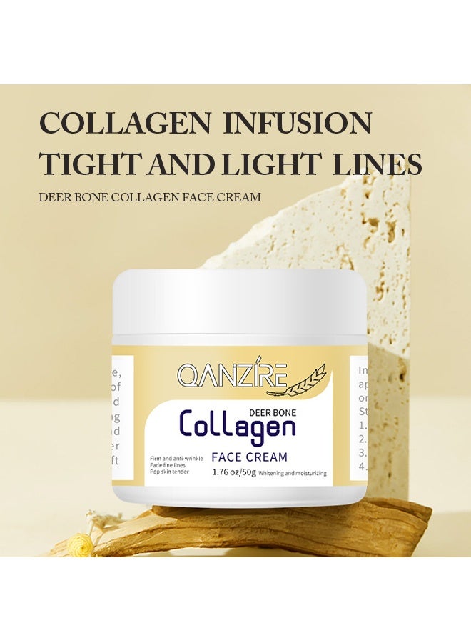QANZIRE CollagenFace Cream ,Forehead、 Neck Lines 、Smile Wrinkles 、Facial Spots 、Dry Skin 、Weak Muscules、 Improve Your Face 50g - Image 4