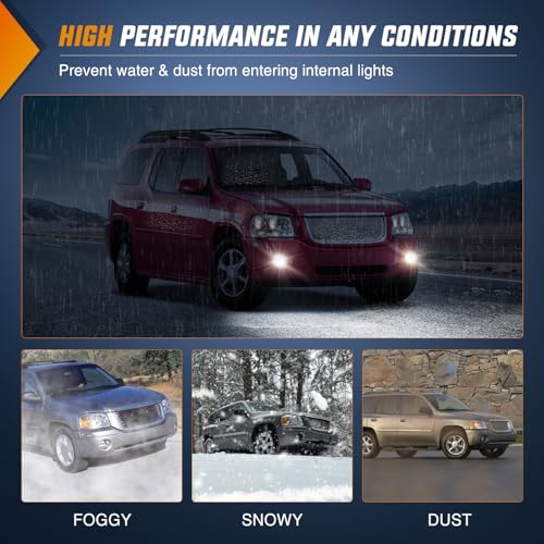 Nilight Fog Lights Assembly Compatible with 2002 2003 2004 2005 2006 2007 2008 2009 GMC Envoy Foglight Replacement w/880 12V 27W Bulbs Clear Lens - Image 4