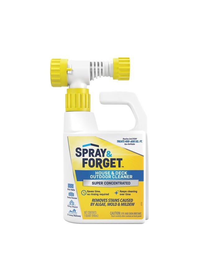 Spray & Forget House & Deck Outdoor Cleaner Hose End Adapter - Stain Remover, 1 Quart - Image 1