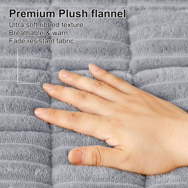 Smiry Couch Cover for Dogs Washable, Non Slip Fuzzy Pet Couch Covers for 3 Cushion Sofa Pet Friendly, Thick Soft Sofa Slipcovers Cushion Protector (Grey, 27.6" x 70.9") - Image 4