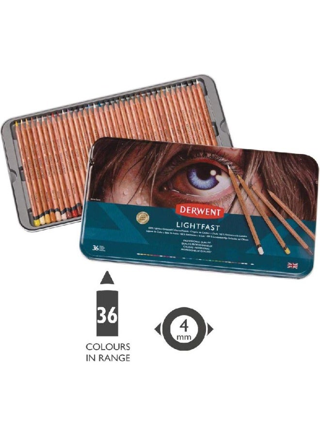 Derwent Lightfast Color Pencil Set Assorted Color 36 Colors - Image 2