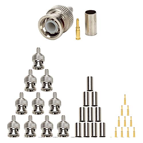 TLS.eagle BNC RG58 Plug Crimp Connector and Striping Crimp Tool for RG58 RG59 Pack of 10 - Image 2