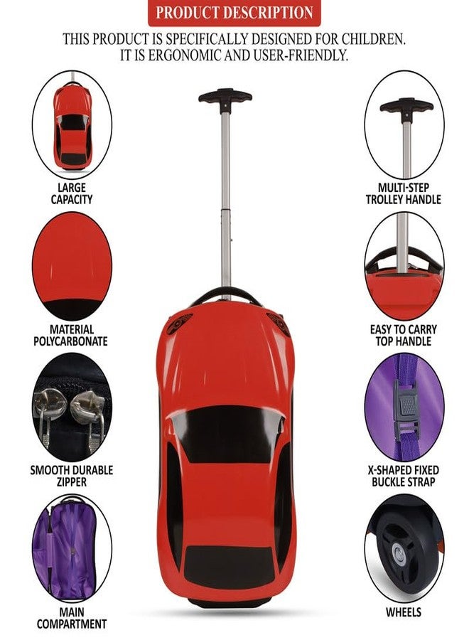 Polo Class Ride On Trolley Bags for Kids, Hardside Trolley Bags for Kids, Ride On Trolley Bag for Kids (Red) - Image 5