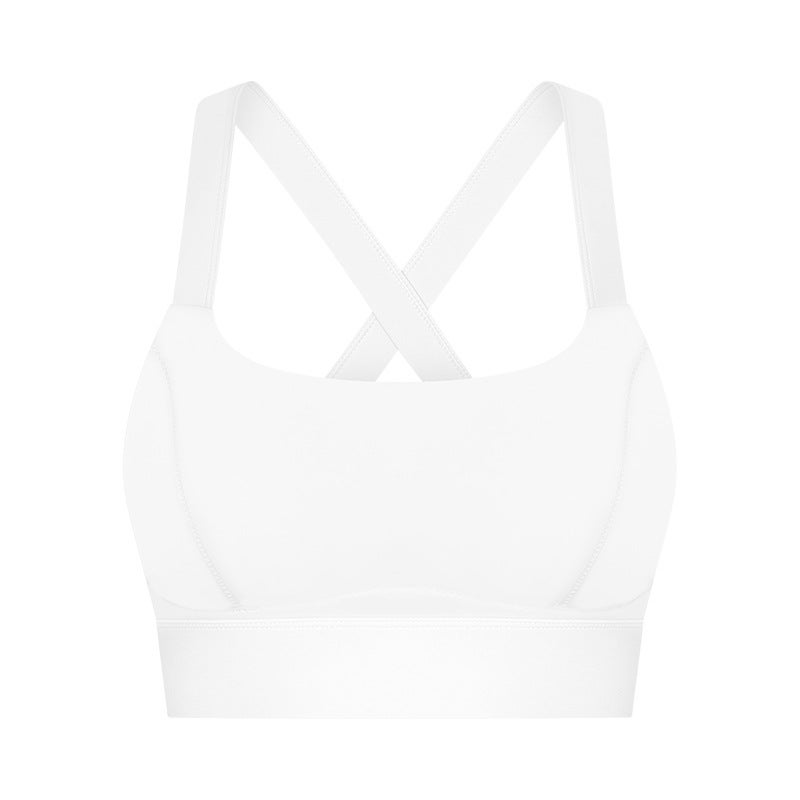 New Summer Naked-Feel Sports Bra Cross-Back Shockproof Boston Orange - Image 3
