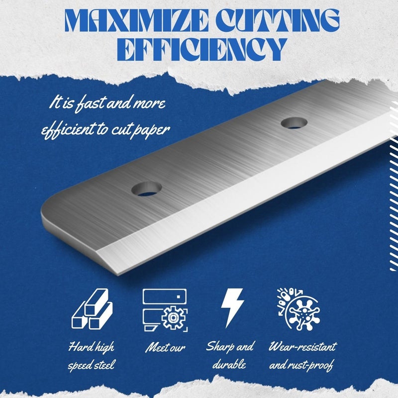 Flexzion بديل شفرة قطع الورق Flexzion مقاس 15 بوصة - شفرة فولاذية ثقيلة للاستخدام الصناعي الاحترافي لآلة قطع الورق A4، شفرة احتياطية لآلة تقليم الورق - Image 2