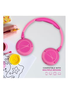 Altec Lansing Kid Safe 2-in-1 Wireless Bluetooth Headphones Crystal Clear Sound, 30 hours Play Time Safe Volume Limiting, Foldable Design, Pink  - Image 3