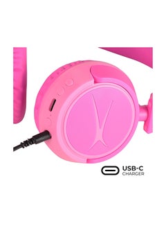 Altec Lansing Kid Safe 2-in-1 Wireless Bluetooth Headphones Crystal Clear Sound, 30 hours Play Time Safe Volume Limiting, Foldable Design, Pink  - Image 4