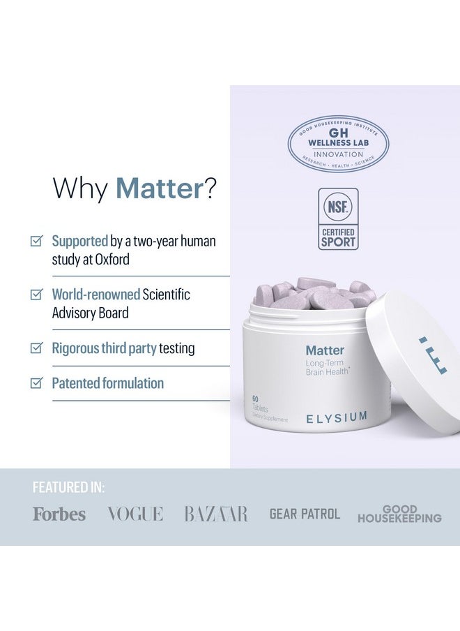 ELYSIUM Matter - 30 Servings - Brain Supplement for Memory and Focus Omega 3 Supplement + DHA - Vitamins to Support Brain Health and Memory