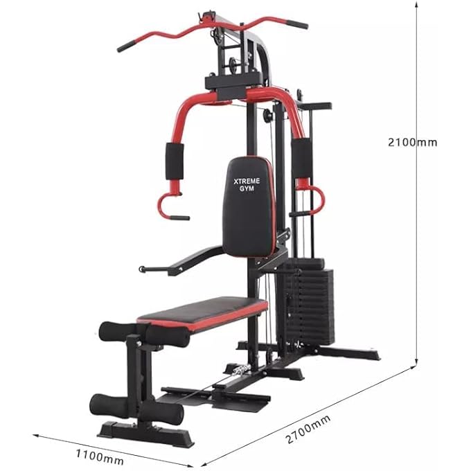 XTREME Multi Functional Miracl Fitness Home Gym Equipment For Total Body Training, Smith Chest Press, Squat (72Kgs Weight Stacks) - Image 4