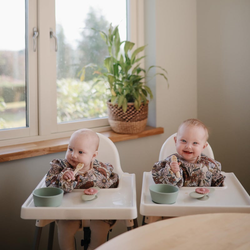 mushie Silicone First Feeding Baby Spoons | 2 Pack (Rose/Soft Lilac) - Image 4