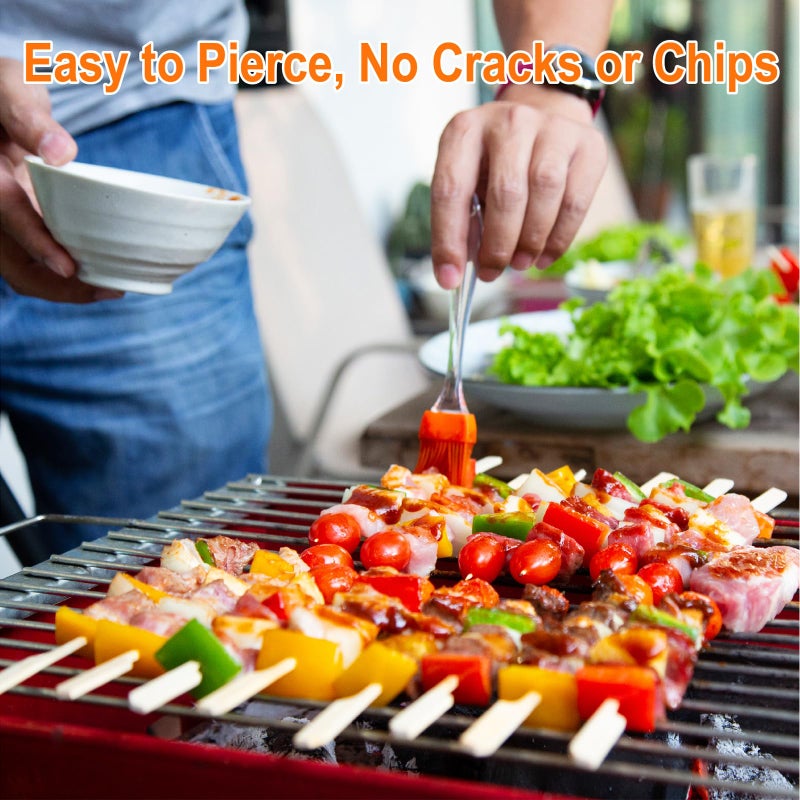DOUDOULE 200PCS Bamboo Skewers for Appetizers, [6 Inch] Long Cocktail Picks Fancy Toothpicks for Appetizers, Flat Paddle Wooden Skewers Food Sticks for Party Drinks Fruit BBQ, Charcuterie Boards Accessories - Image 4