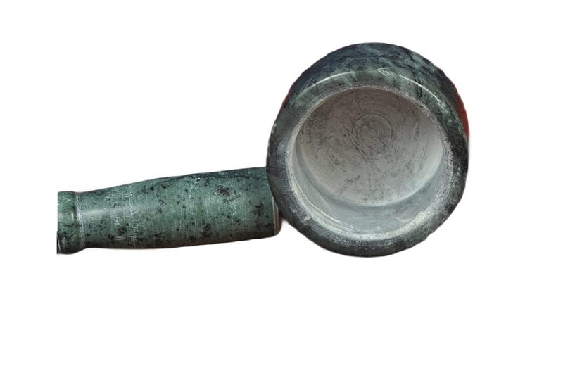 RSPTJM imam dasta okhali and masher GREEN okhali and musal motor and pestle marble Natural GREEN Marble Mortar and Pestle Set Imam Dasta Ohkli Musal Kharal 4 Inches GREEN - Image 4