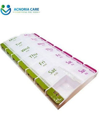 Large Weekly Pill Organizer 7 Days Morning And Evening Pill Organizer 14 Easy Open Compartments - From Acnoria Care - Size 22 * ​​11.2 * 2.4 cm - pzsku/Z1FDB3EB4D06118D06B13Z/45/_/1710153741/3cd0c109-cb07-4a53-95a3-8821338b7d4f