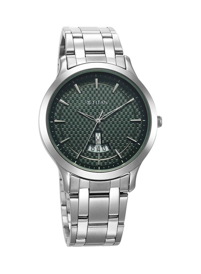 Titan Karishma Analogue Watch Green Round Dial  Steel Strap for Men's - Image 2