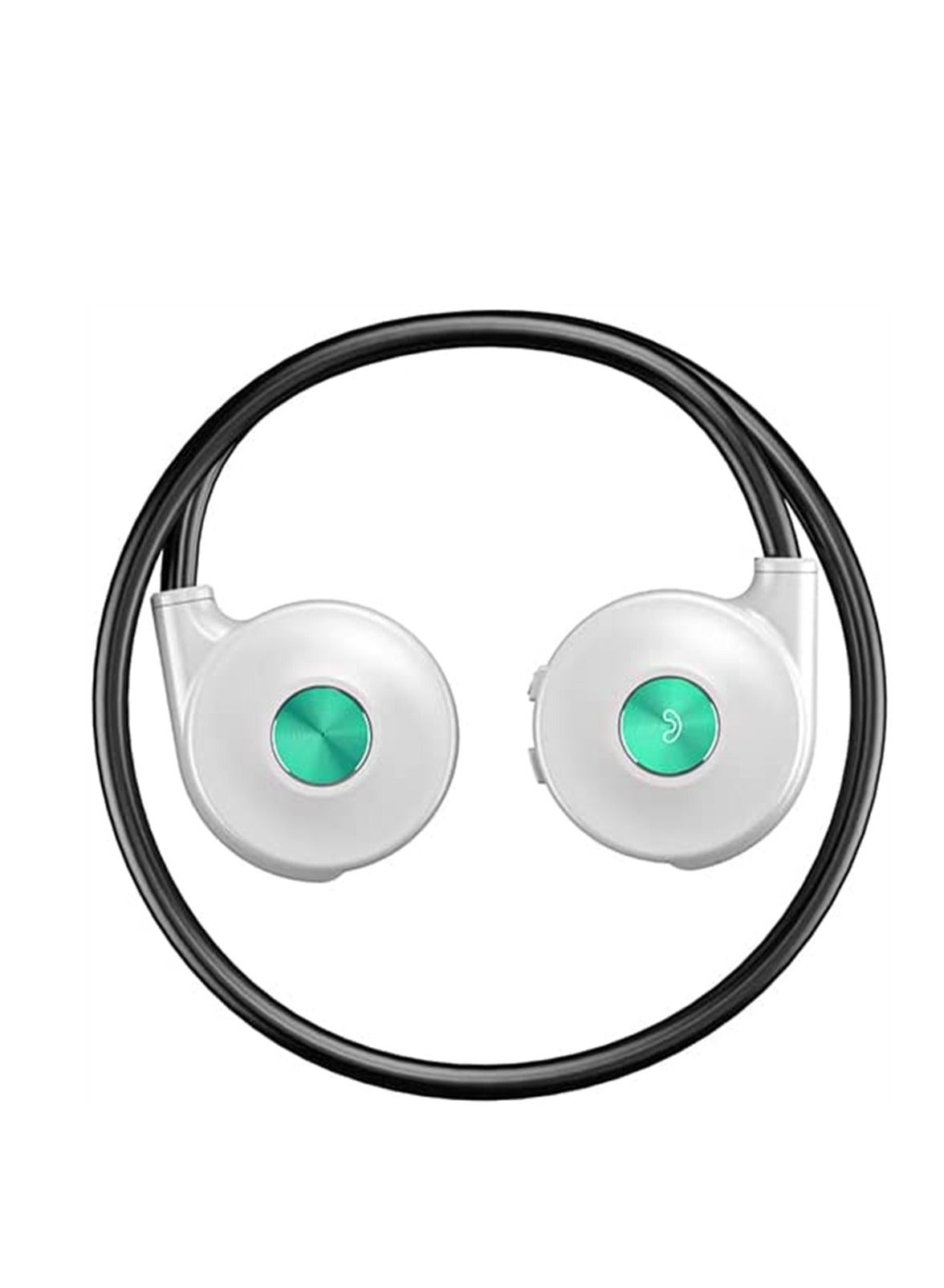 Bone Conduction Headphones, Open Ear Waterproof Bluetooth Bone Conduction Earbuds, Ear Painless Long Battery Life for Sports, Working, Driving, White