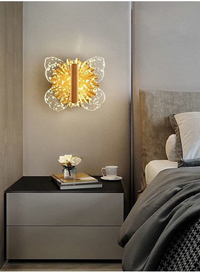 CITRA Transparent Butterfly Gold LED Wall Lamp Bedside Light - Warm White - Image 1