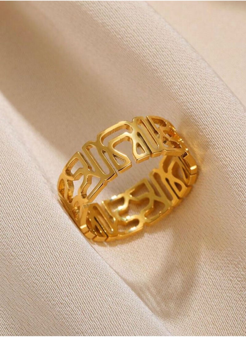 Noon-chi - 18k Gold Plated Stainless Steel Ring For Women One Size - Image 1
