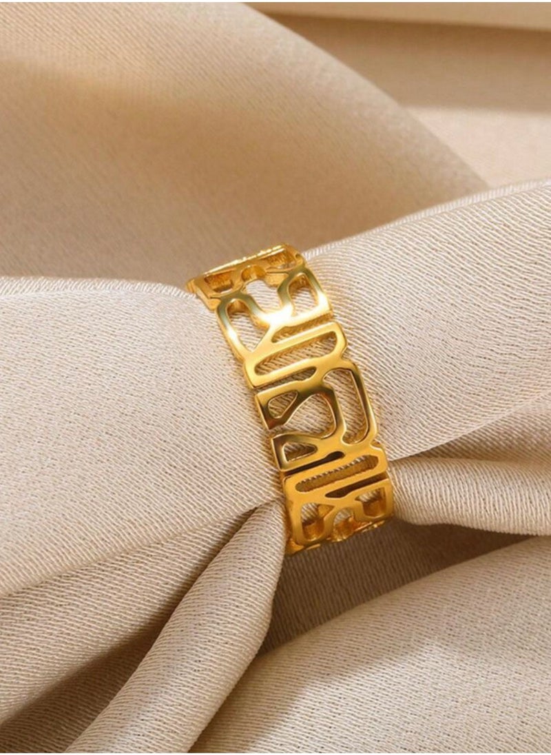 Noon-chi - 18k Gold Plated Stainless Steel Ring For Women One Size - Image 1