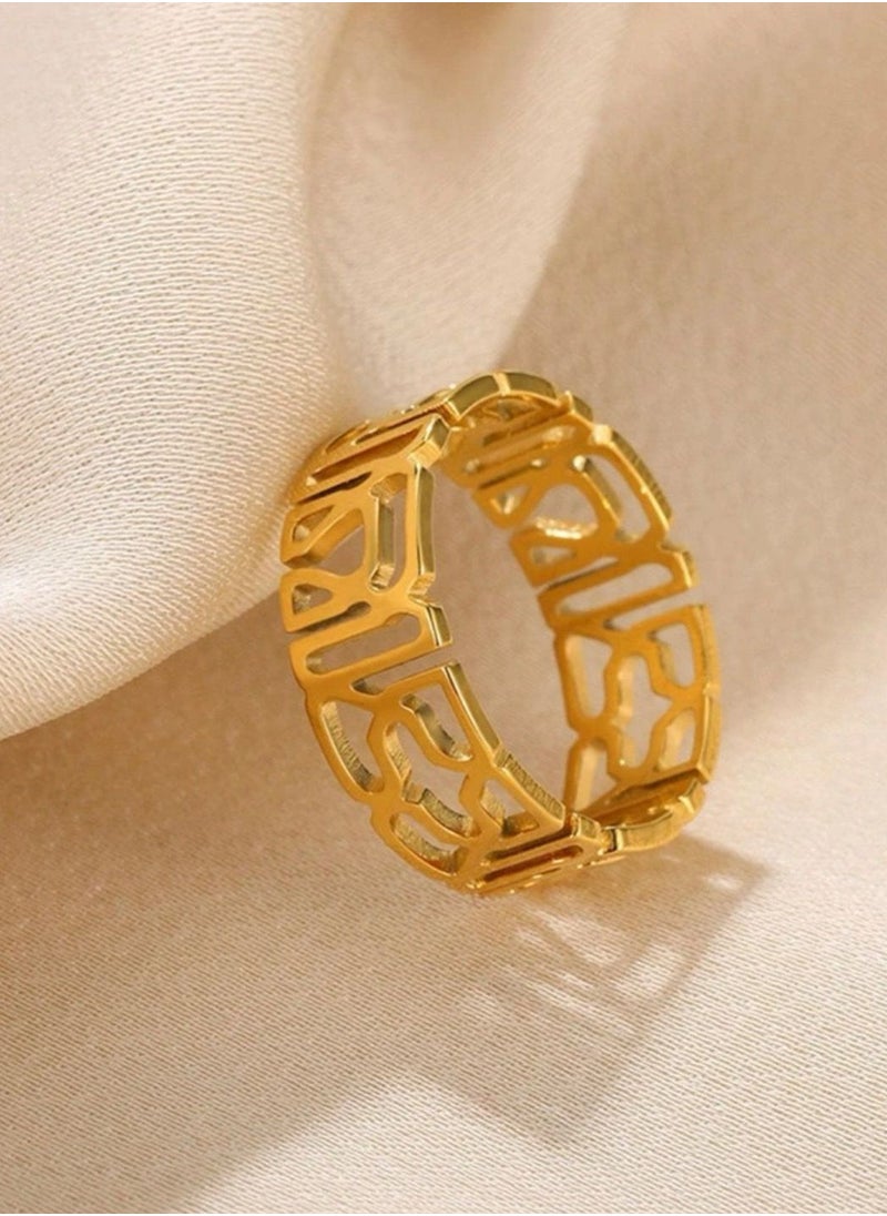 Noon-chi - 18k Gold Plated Stainless Steel Ring For Women One Size - Image 1