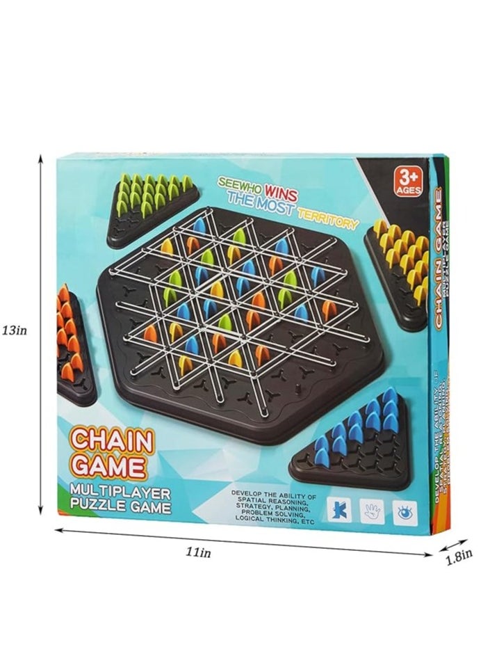 null - Chain Triangle Chess Game,Rubber Band Chain Triangle Chess, Chain Triangle Chess,Chain Chess Desktop Puzzle Interactive Game for Kids Adult Family Party. - Image 1