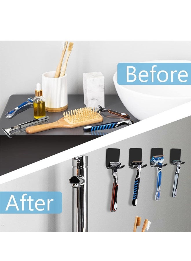 2 Pcs Self Adhesive Stainless Steel Razor Hooks, Waterproof Shaver Holder - Image 3