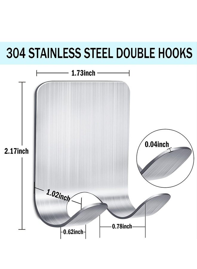 2 Pcs Self Adhesive Stainless Steel Razor Hooks, Waterproof Shaver Holder - Image 2