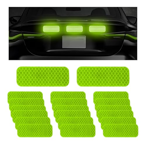 Yourkar 20 PCS Powerful Reflective Decal PET Night Visibility Stickers Waterproof Warning Stickers Fit for Most SUVsTrucks Car Accessories Green - Image 1
