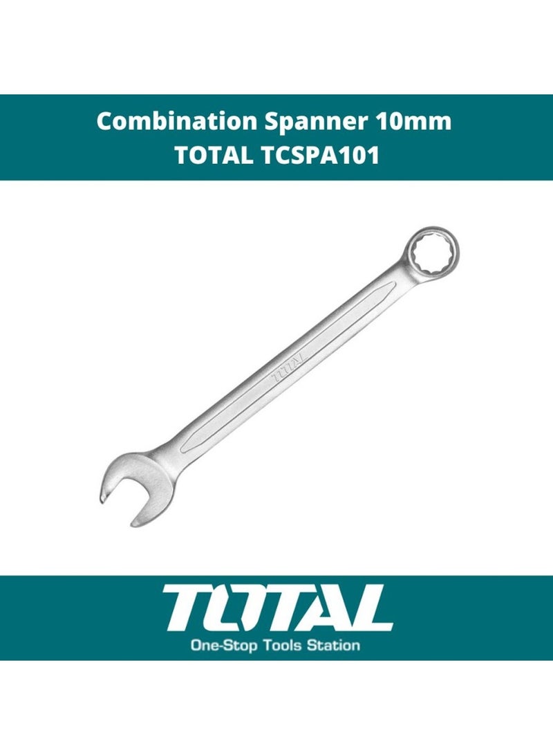 TOTAL Double Side Spanner Combination  Cr-V Ring Open End Spanner Chrome Vanadium 1 Pcs Size 10 TCSPA101 - Image 1