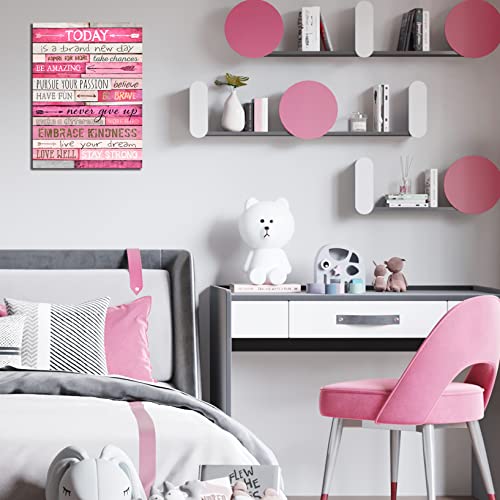 THRLVEART Pink Wall Decor - Inspirational Quotes Wall-Art - Motivational Bedroom Decor For Teen Girls - Office Gifts For Women With Framed Canvas Artwork Ready to Hang 15" W x 11.5" H - Image 2