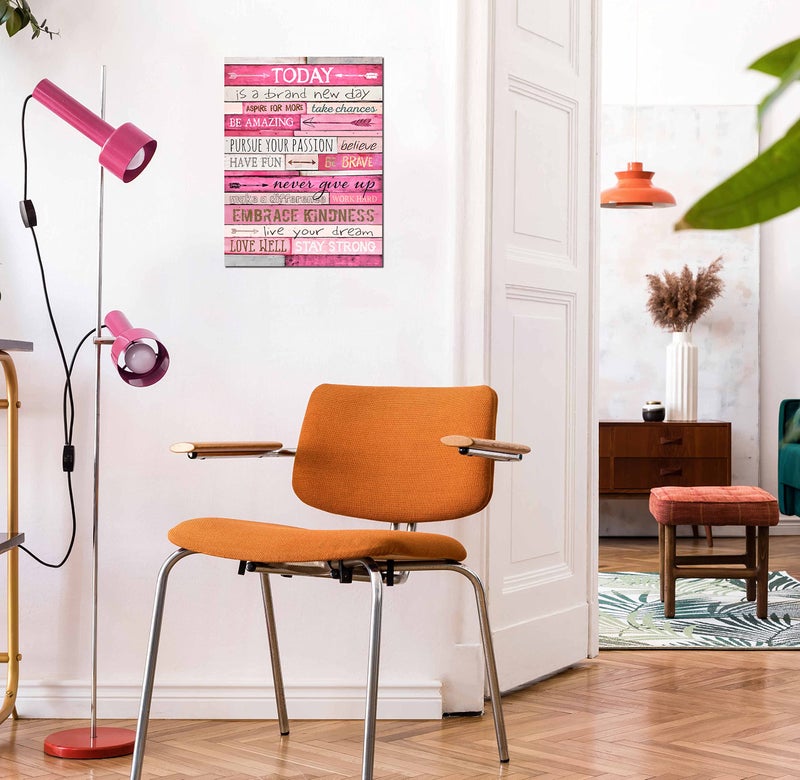 THRLVEART Pink Wall Decor - Inspirational Quotes Wall-Art - Motivational Bedroom Decor For Teen Girls - Office Gifts For Women With Framed Canvas Artwork Ready to Hang 15" W x 11.5" H - Image 3
