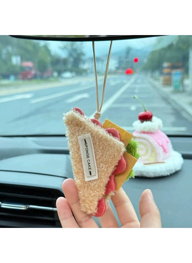 Fun Cute Plush Dessert House Necklace Pendant Cute Cake Cherry Accessories Sweet Strawberry Neck Jewelry-Specifications:Cherry Cake Curling Clip - Image 5