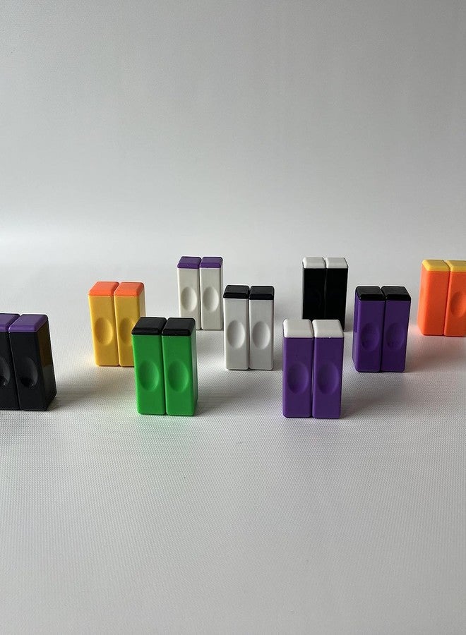 Fiddlys Fidget Brick Magnetic Stick Mini Finger (Purple/White Cap Multicolor Pack of 2 - Image 1