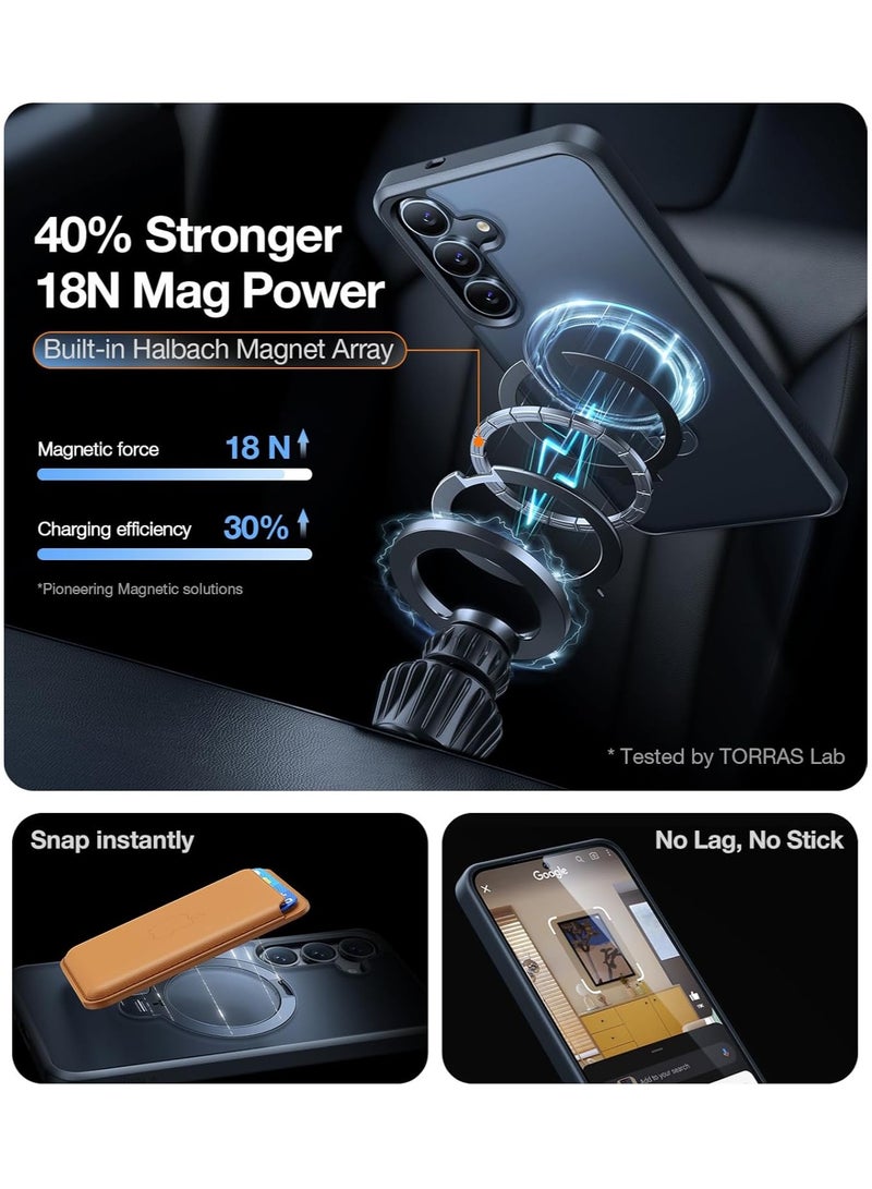 TORRAS 360°Spin Magnetic Stand for Samsung Galaxy S25 Plus Case (2025), Fit for Magsafe Mil-Grade Shockproof Slim Protective S25+ Plus Case with Kickstand & Ring Holder, Ostand Spin, Black - Image 3